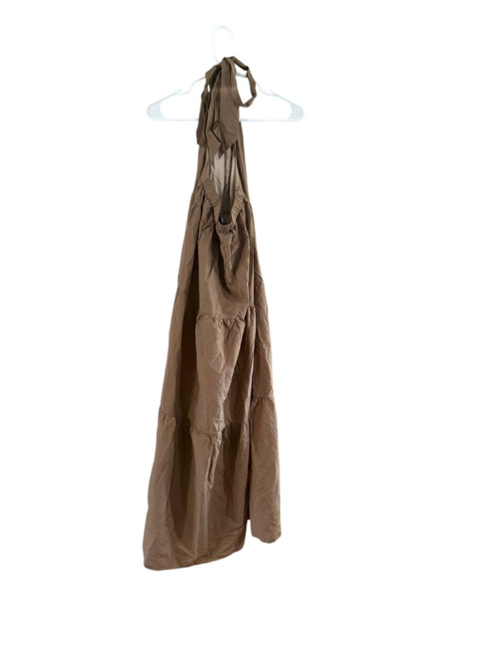 Women's Theory Petite Maxi Dress Brown Tiered Halter Neck - Picture 3 of 10